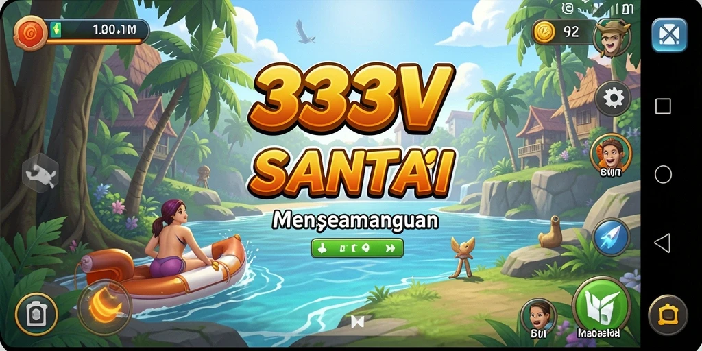 Tangkapan layar gameplay 333V yang penuh warna dan santai.