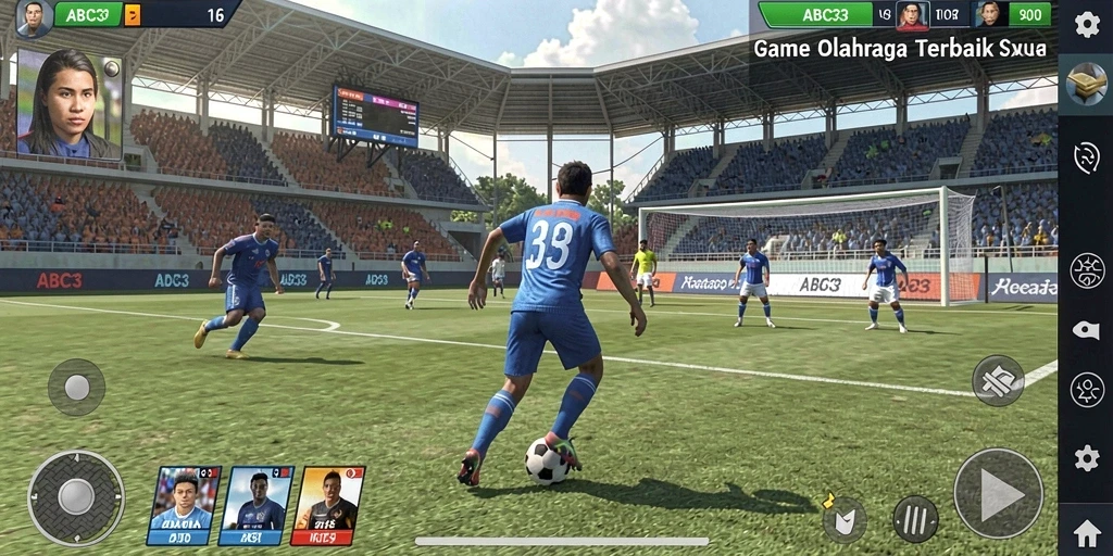 Tampilan gameplay seru dari ABC33 yang menghadirkan berbagai olahraga.