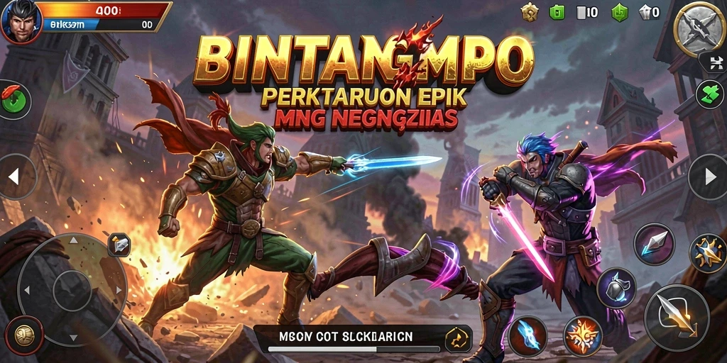 Screenshot gameplay BINTANGMPO yang menampilkan aksi pertarungan seru.