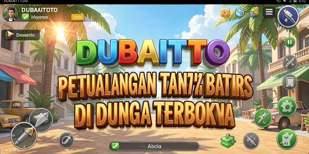Gameplay DUBAITOTO yang menampilkan petualangan seru di dunia terbuka.