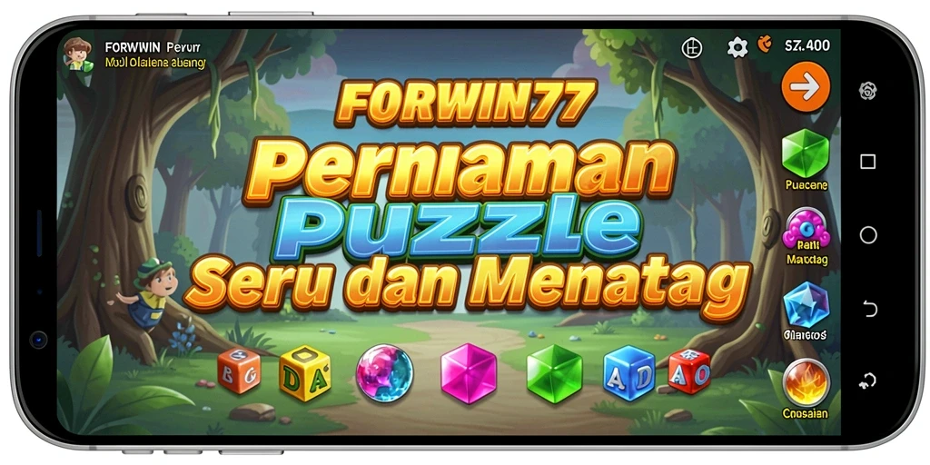 Tampilan gameplay seru dari FORWIN77 yang menguji kecerdasan.