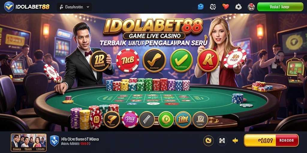 Tampilan menarik dari gameplay Live Casino di IDOLABET88.