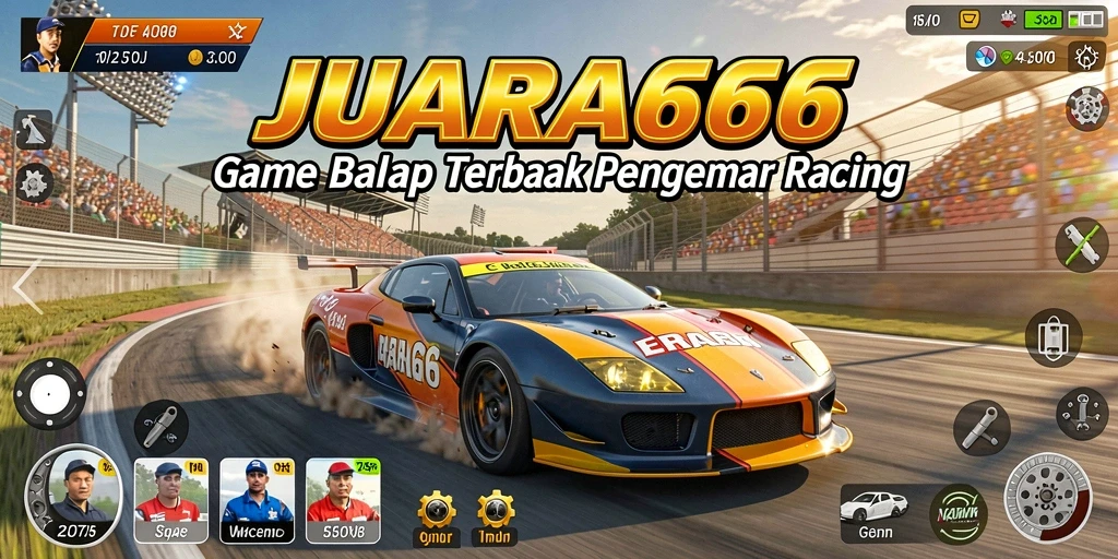 Tampilan menarik dari gameplay Racing JUARA666 yang seru.