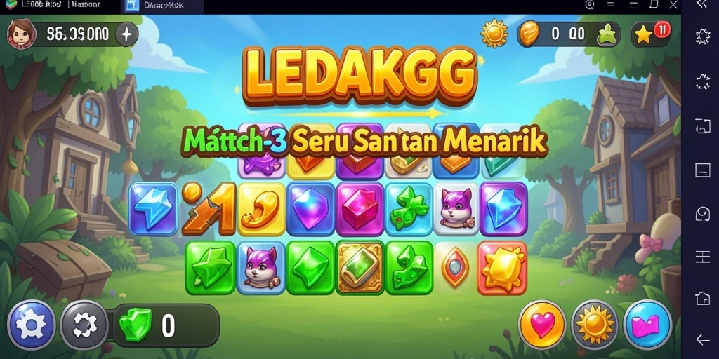 Tampilan seru gameplay LEDAKGG dalam aksi mencocokkan barang.