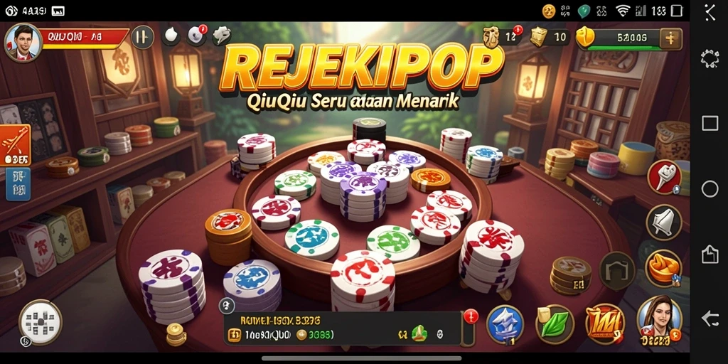 Tampilan utama gameplay QiuQiu dalam REJEKIPOP.