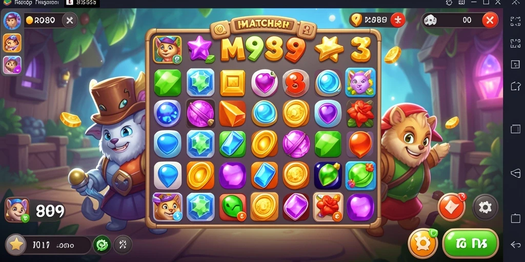 Tampilan seru gameplay RI889 di mana pemain mencocokkan item.