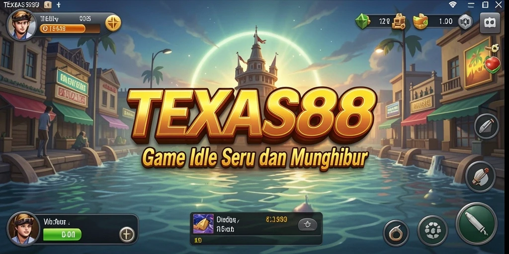 Tampilan gameplay seru dalam TEXAS88 yang menampilkan elemen game idle.